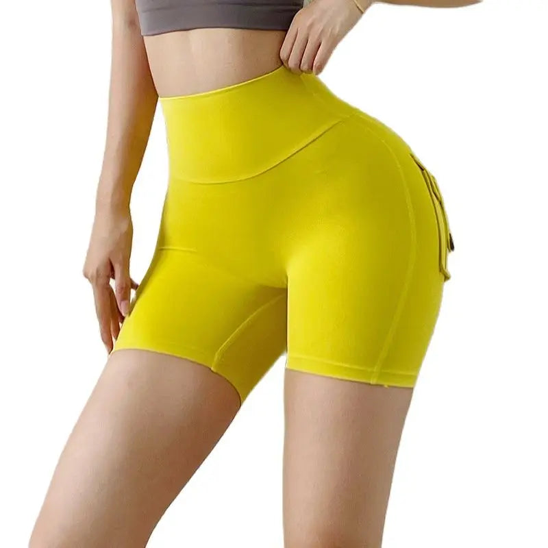 Tight Women'S Shorts Sexy Cycling Shorts Elastic High Waist Shorts Back Pockets Breathable Sport Shorts Ropa De Mujer