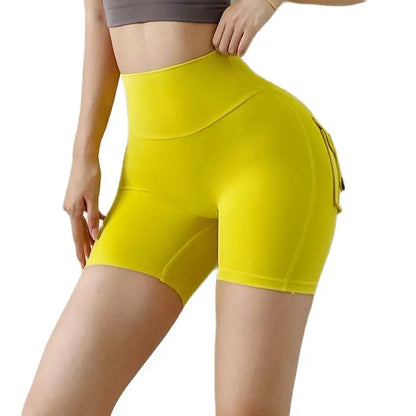 Tight Women'S Shorts Sexy Cycling Shorts Elastic High Waist Shorts Back Pockets Breathable Sport Shorts Ropa De Mujer